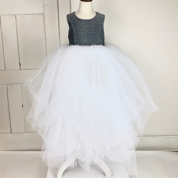 NWT. 2T-3T Metallic Silver Fluffy Tutu Tulle Dress - Picture 6 of 7